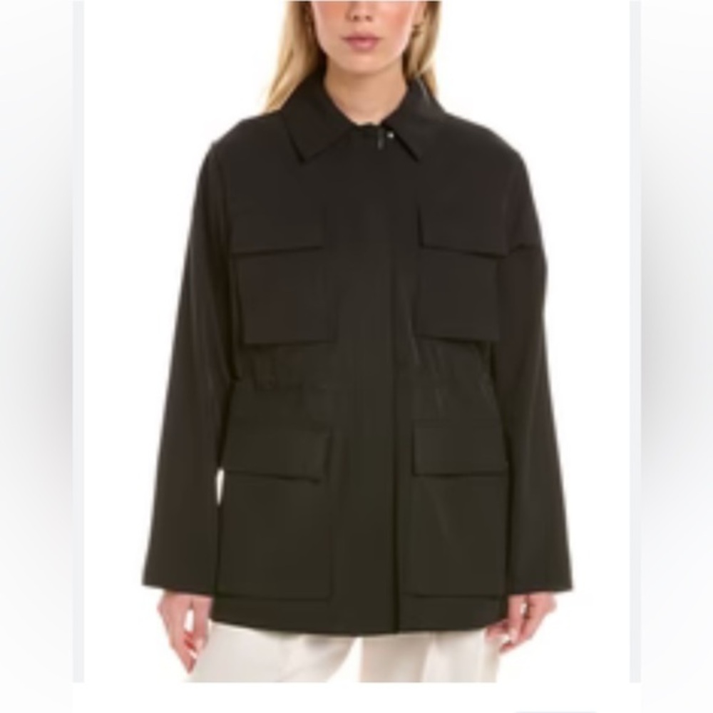 Theory Black Compactable Parka Winter Jacket EUC Size - Small
